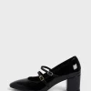 Pablo Babies à double bride en cuir verni - ORIANE Noir New