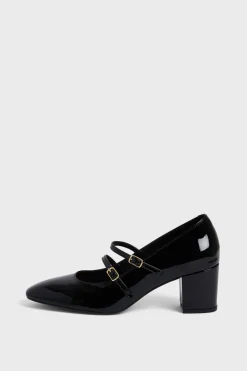Pablo Babies à double bride en cuir verni - ORIANE Noir New
