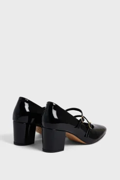 Pablo Babies à double bride en cuir verni - ORIANE Noir New