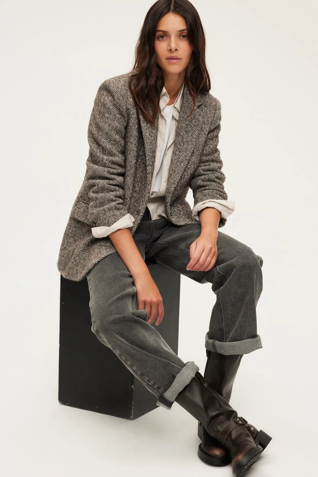 Pablo Blazer à rayures obliques - MAZARINE Cigare Fashion