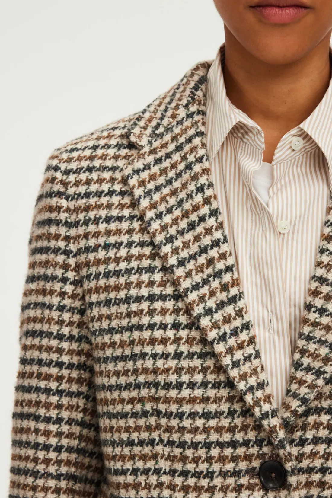 Pablo Blazer Pied de Poule - MARLOW Sable Fashion
