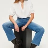 Pablo Blouse en coton à col montant OpticWhite Hot