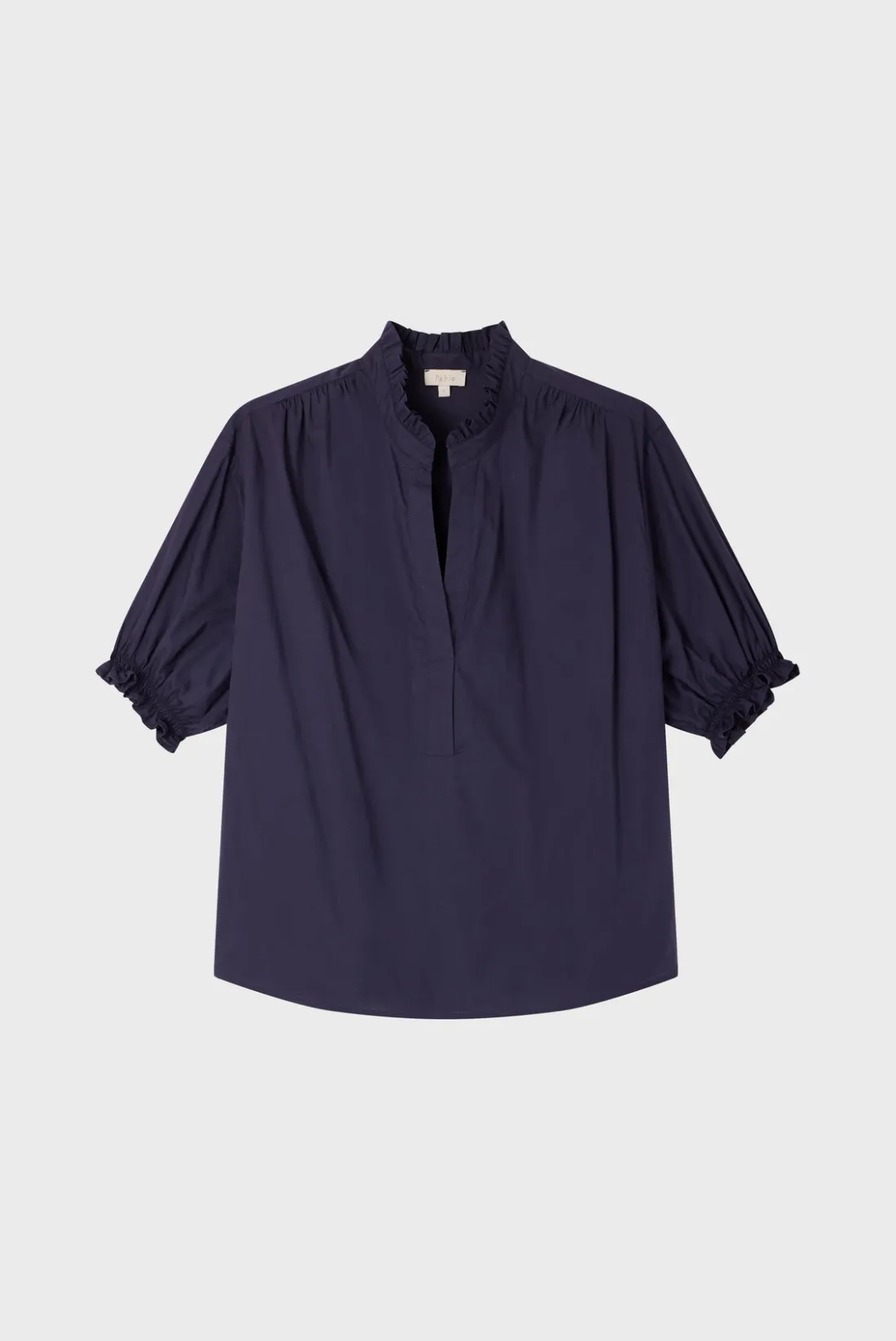 Pablo Blouse en coton à col montant BleuNuit Cheap