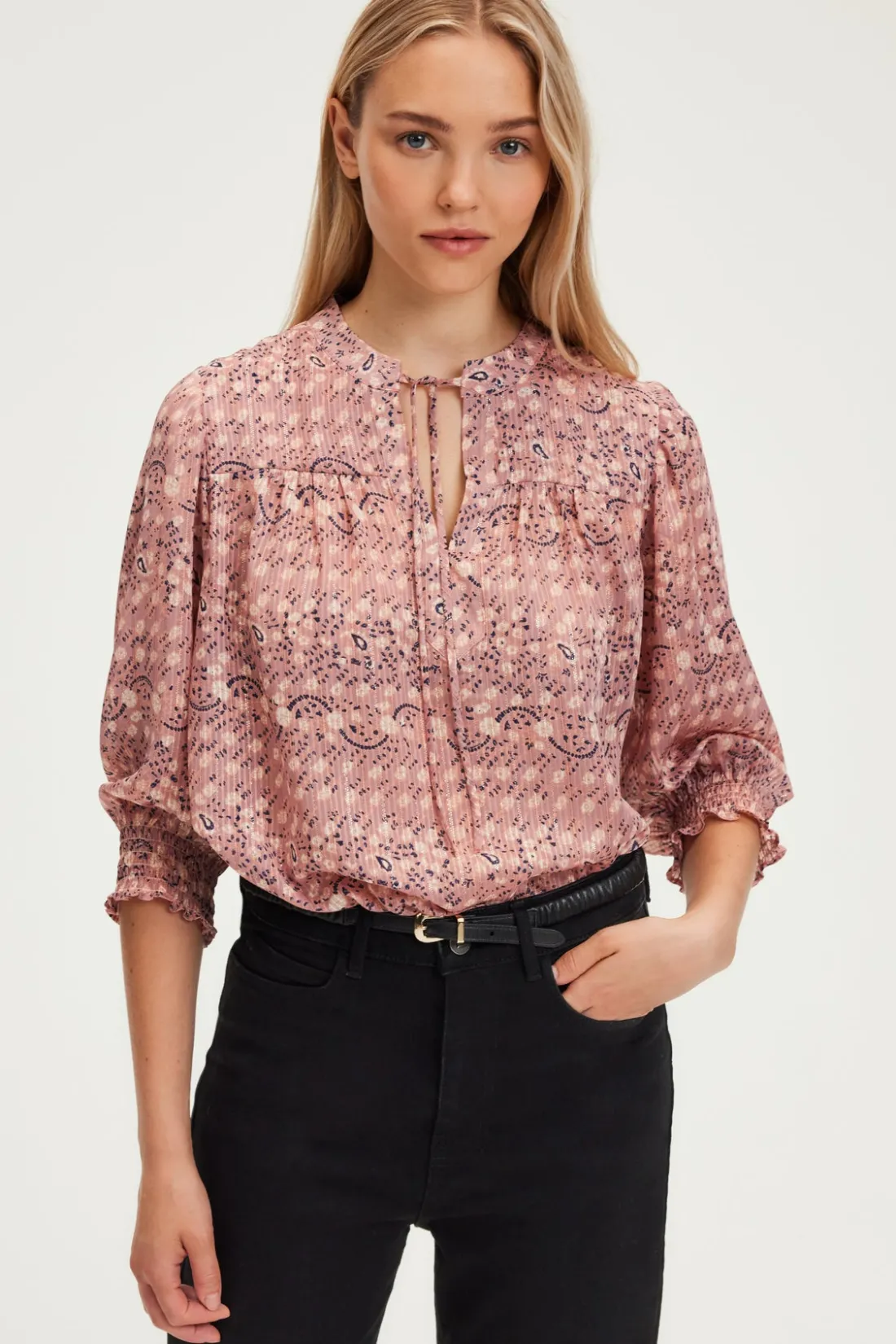 Pablo Blouse en mousseline fleurie - BELPHERA Nude Cheap