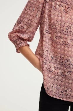Pablo Blouse en mousseline fleurie - BELPHERA Nude Cheap