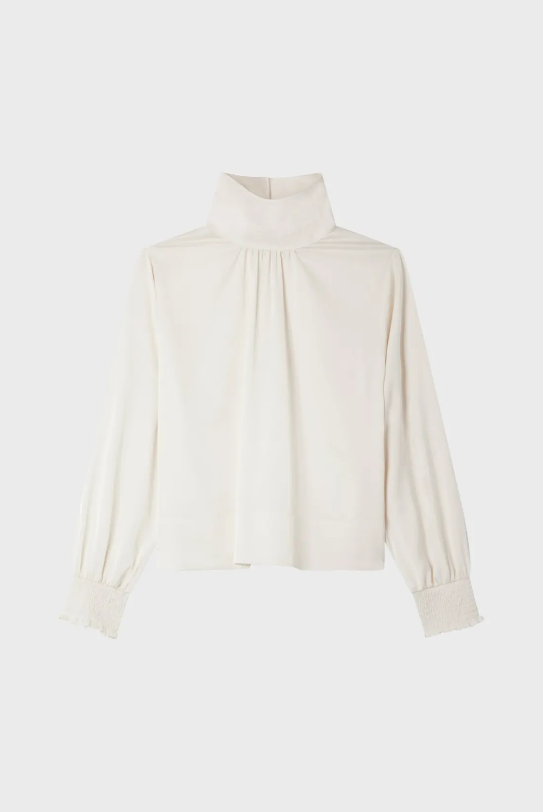 Pablo Blouse en satin écru à col montant - BERYLL Ecru Cheap