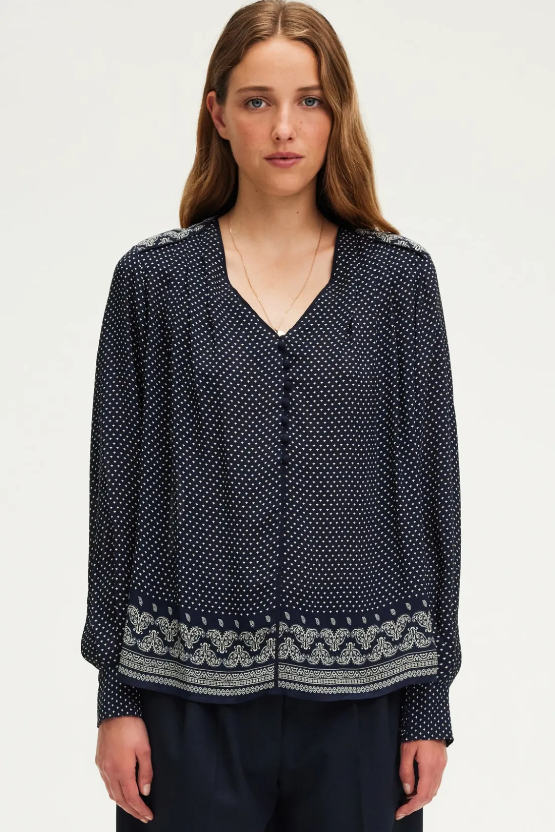 Pablo Blouse fluide imprimée - BELYS Marine Sale
