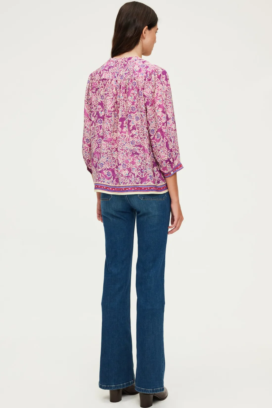 Pablo Blouse fluide imprimée – BERNADINE Fuchsia Discount