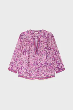 Pablo Blouse fluide imprimée – BERNADINE Fuchsia Discount