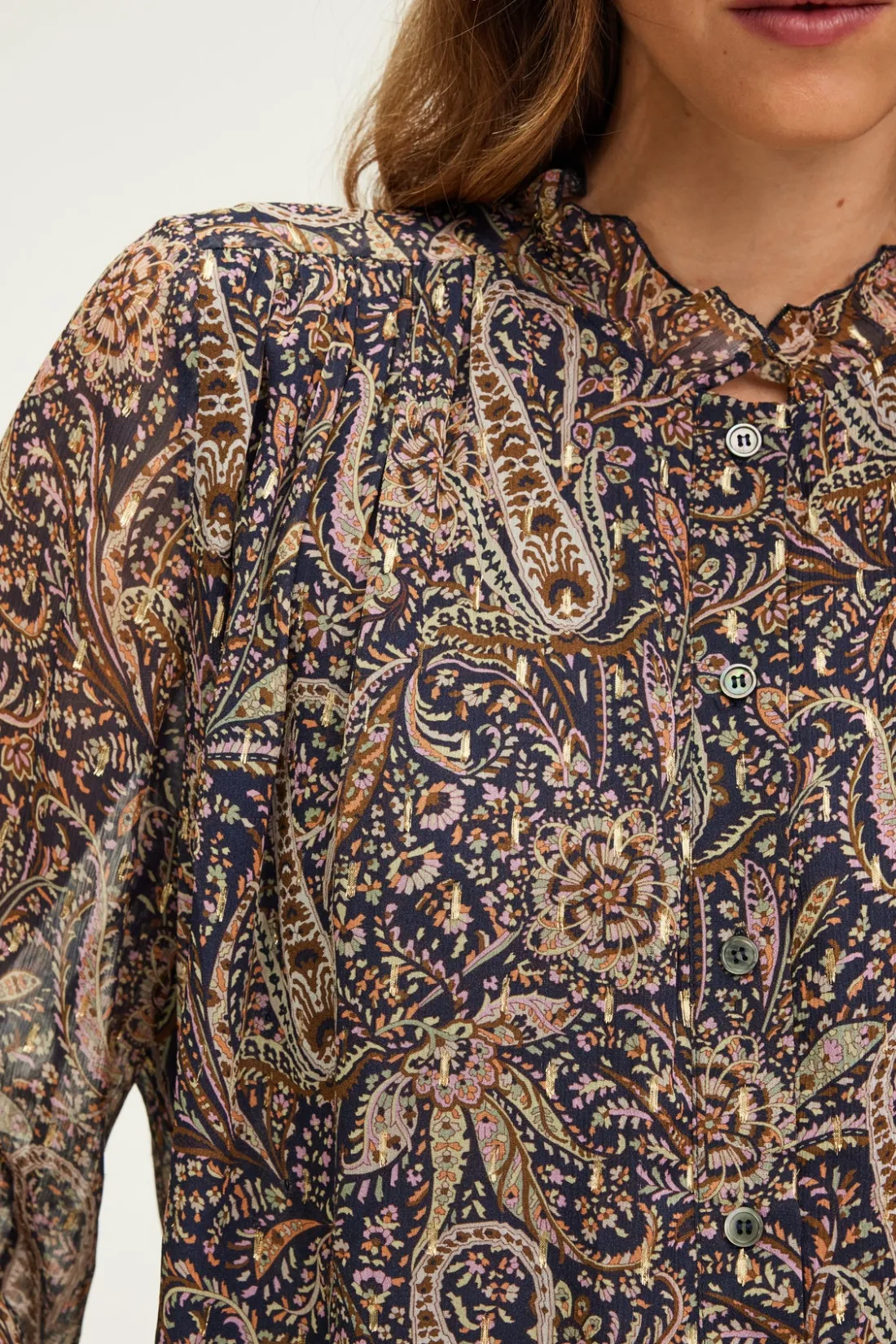 Pablo Blouse imprimé cachemire et lurex - BALBINE Marine Cheap