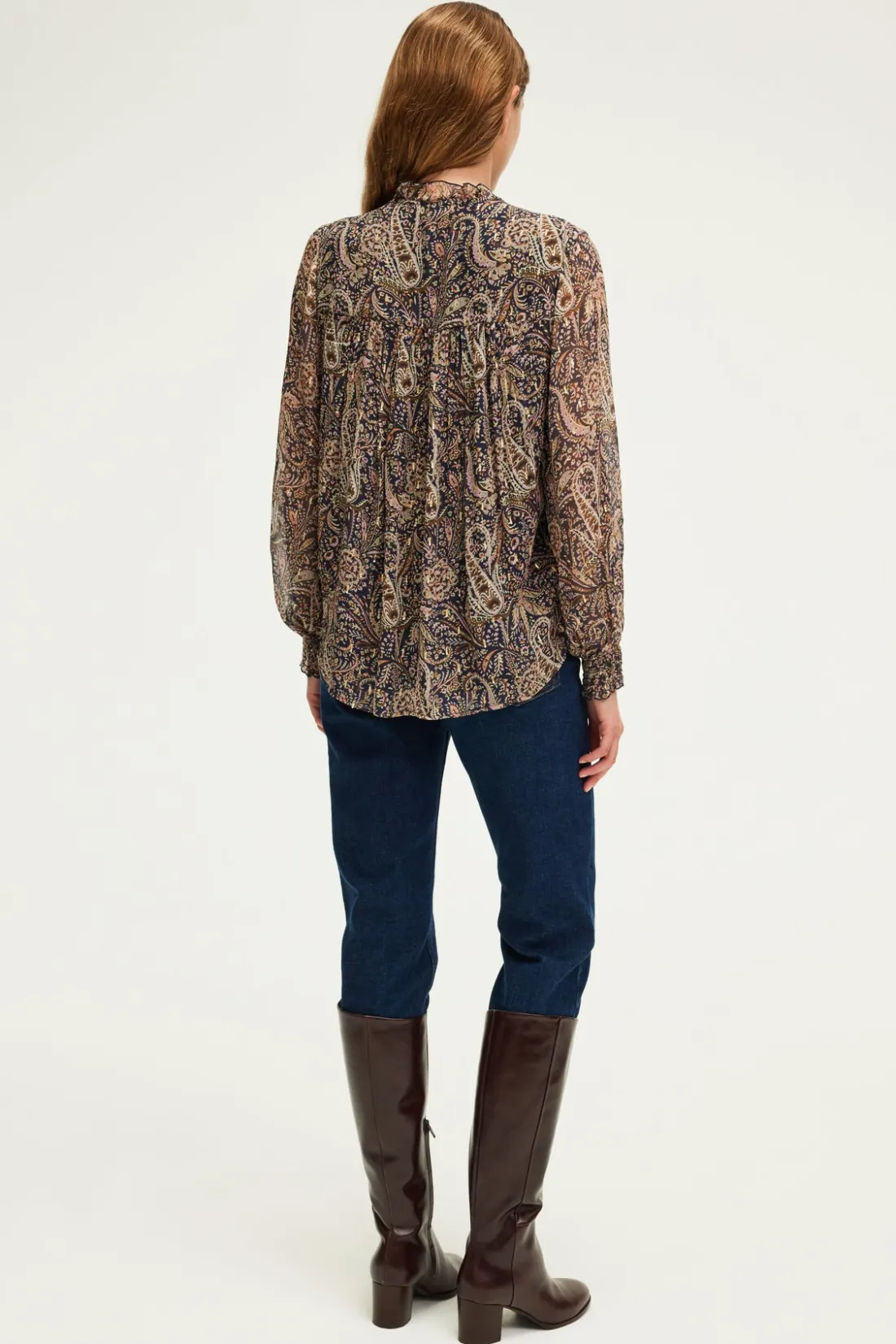 Pablo Blouse imprimé cachemire et lurex - BALBINE Marine Cheap