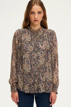Pablo Blouse imprimé cachemire et lurex - BALBINE Marine Cheap