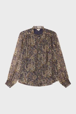 Pablo Blouse imprimé cachemire et lurex - BALBINE Marine Cheap