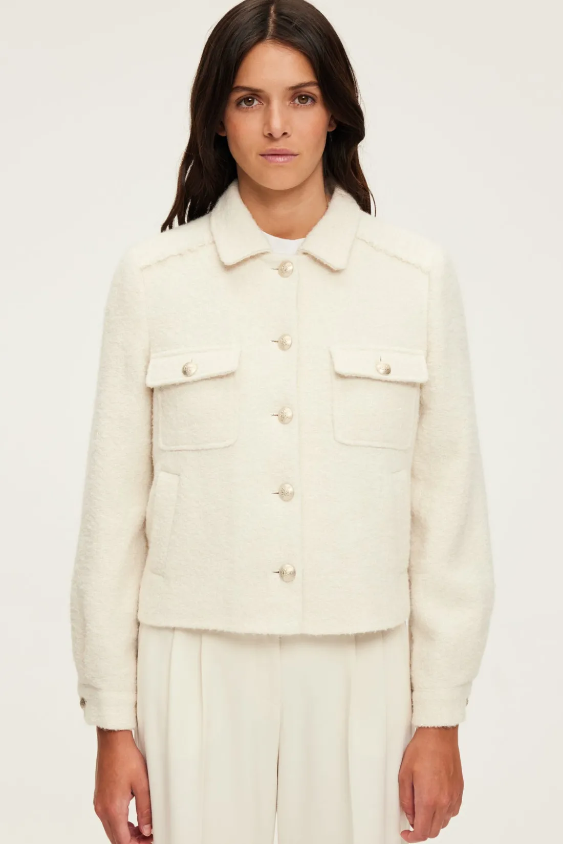 Pablo Blouson court en tweed - MARGUERITE Ecru Outlet