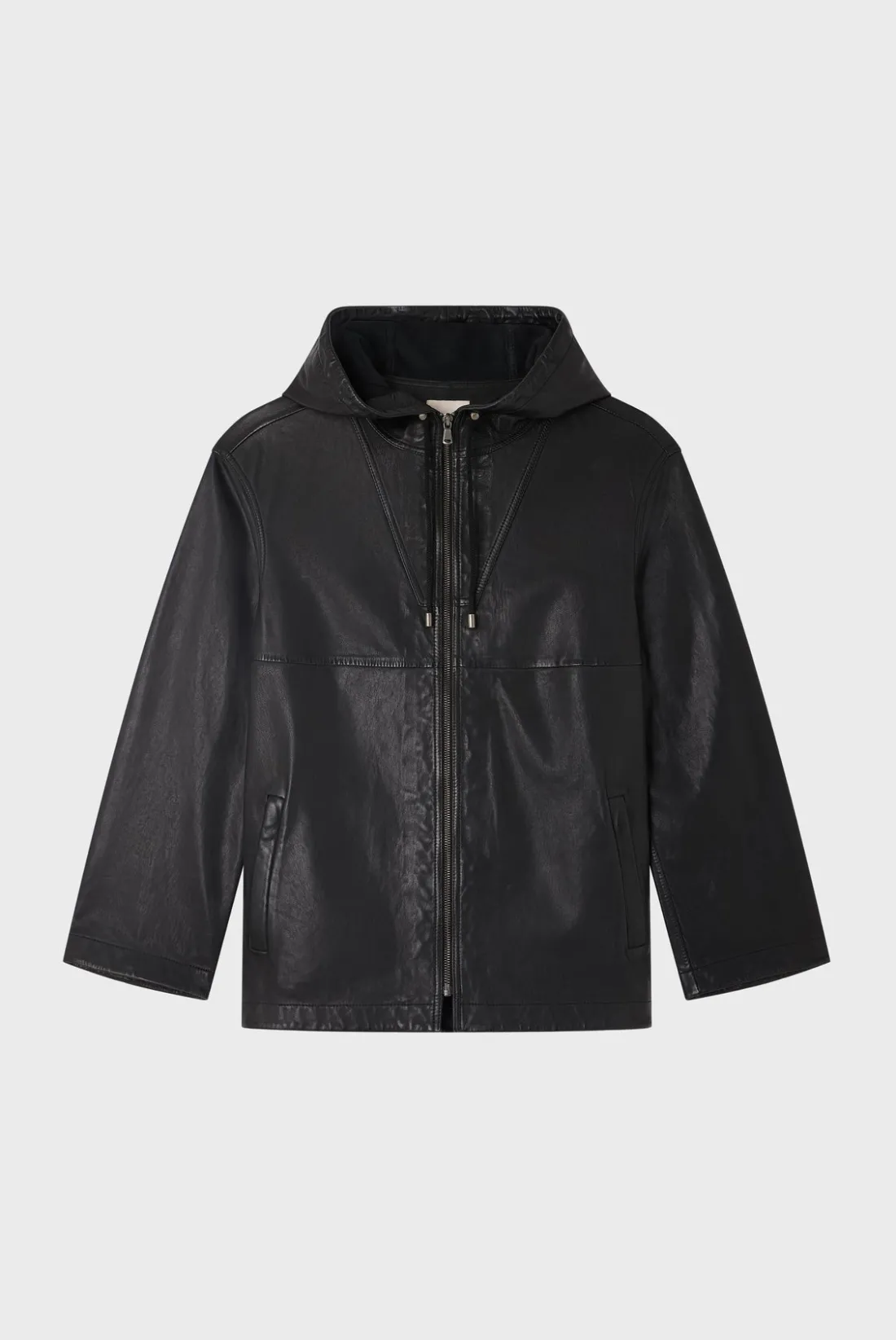 Pablo Blouson en cuir à capuche - JANICE Noir Cheap