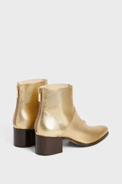 Pablo Boots dées à talon en cuir - AXEL Or Fashion