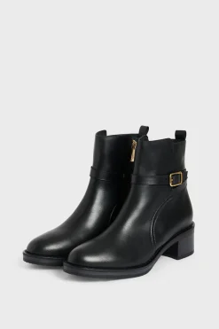 Pablo Boots en cuir à sangle - PAUL Noir Outlet