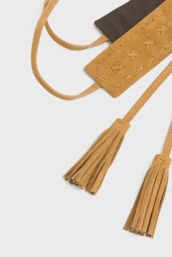Pablo Ceinture corset en velours à nouer avec tressage décoratif - IRINA Camel Best