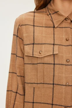 Pablo Chemise à carreaux et lurex - BEGONIE Caramel Online