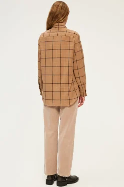 Pablo Chemise à carreaux et lurex - BEGONIE Caramel Online