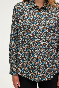 Pablo Chemise à fleurs en satin - BERNICE Noir Fashion