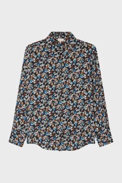 Pablo Chemise à fleurs en satin - BERNICE Noir Fashion