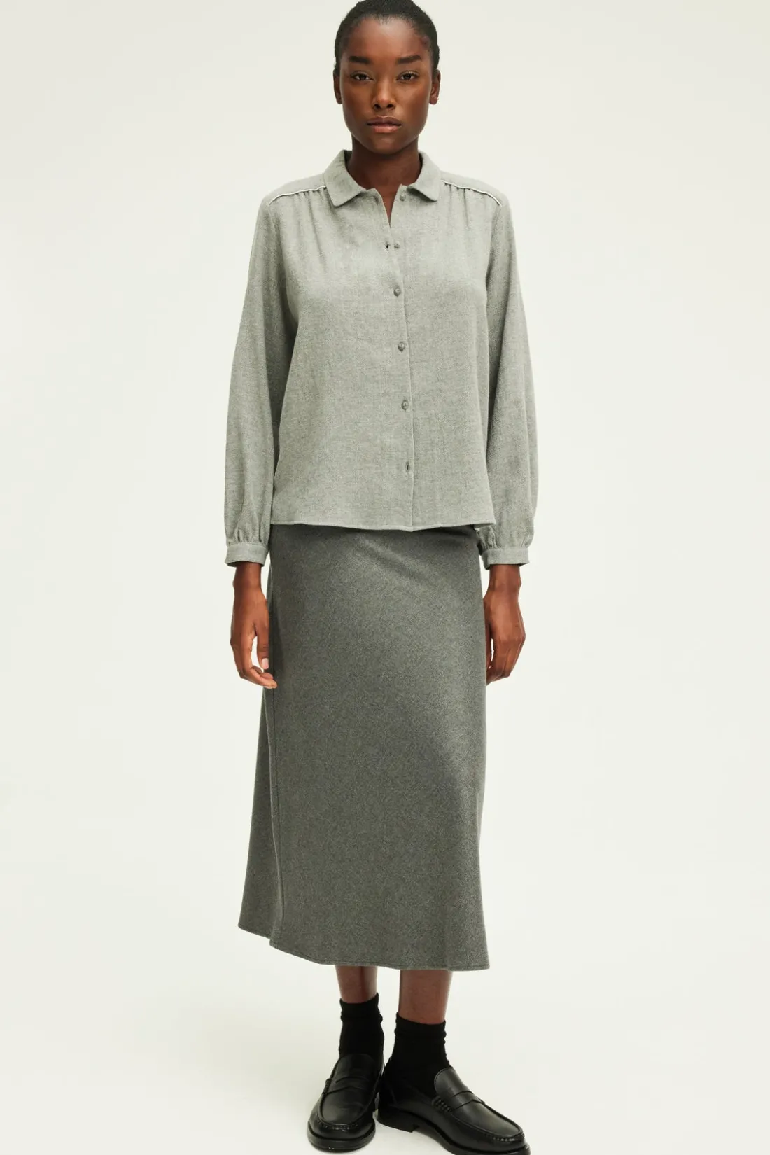 Pablo Chemise en laine mélangée - BERMA GrisChiné Cheap