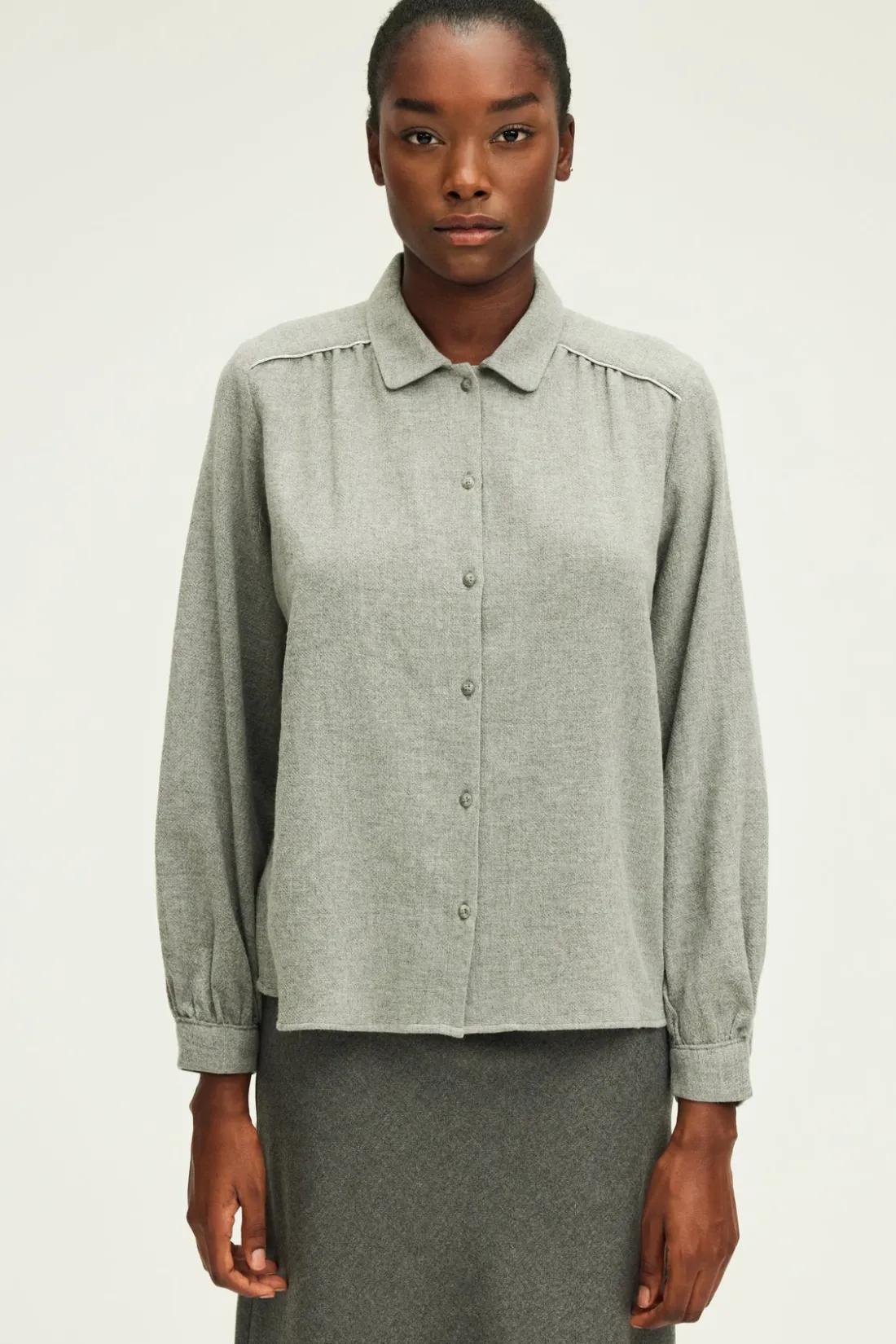 Pablo Chemise en laine mélangée - BERMA GrisChiné Cheap