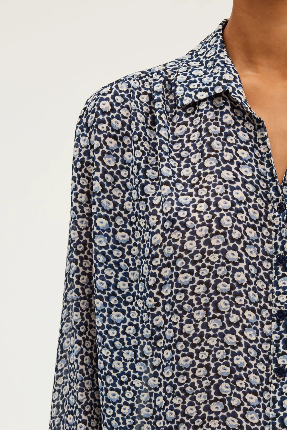 Pablo Chemise en mousseline fleurie - BRAILLE Indigo Discount