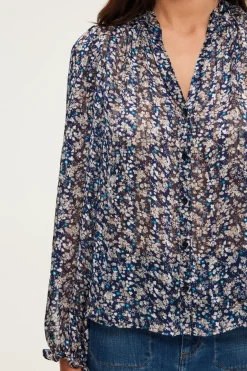 Pablo Chemise en mousseline fleurie - BELODIE Encre Sale