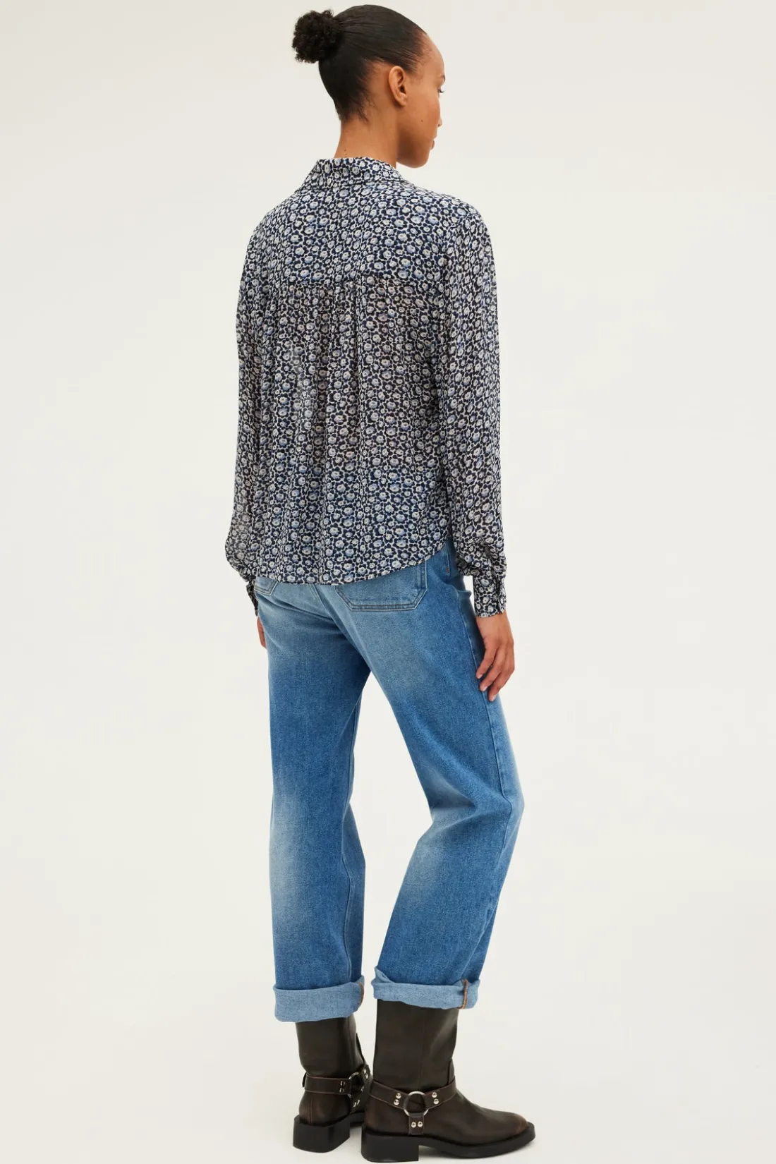 Pablo Chemise en mousseline fleurie - BRAILLE Indigo Discount