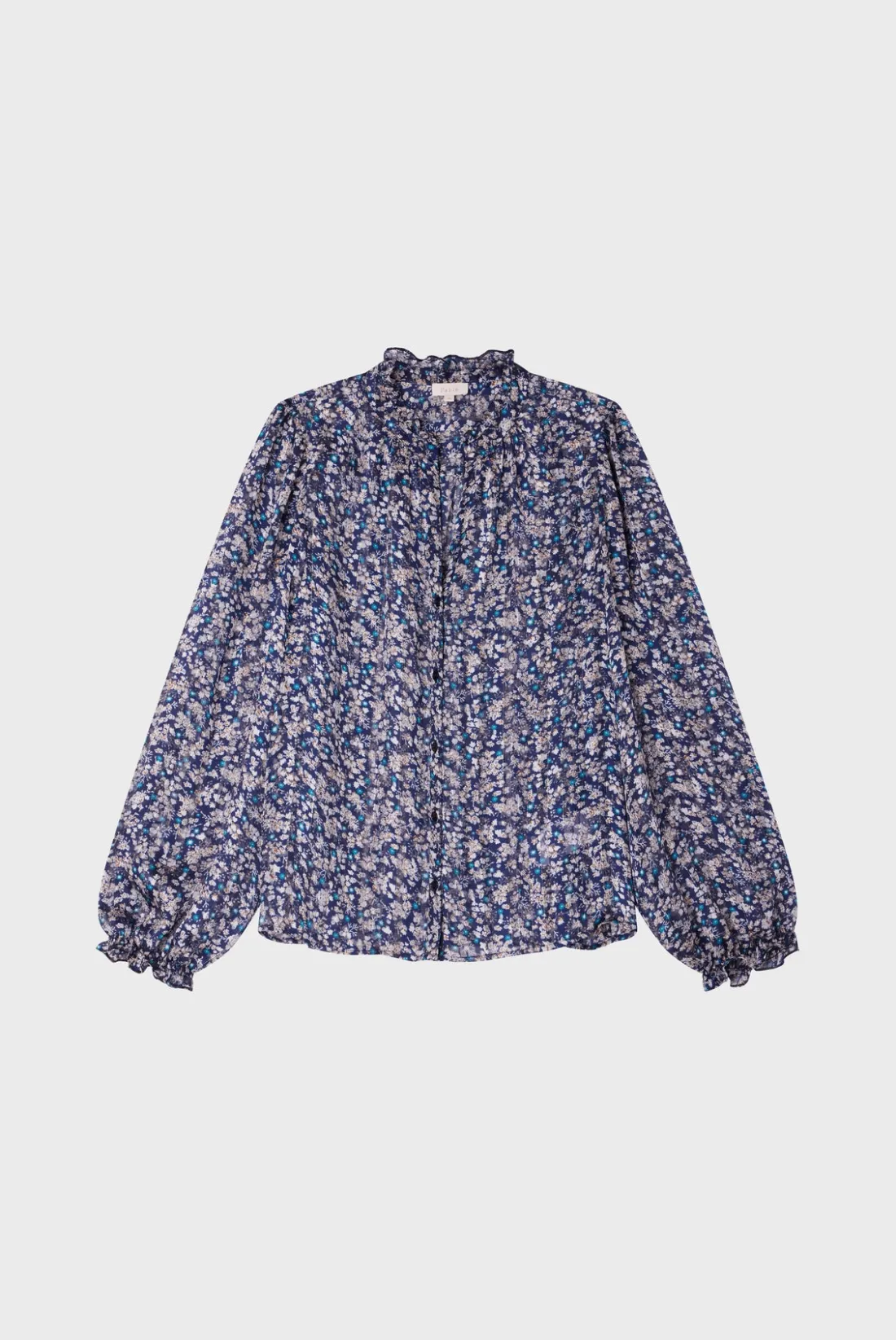 Pablo Chemise en mousseline fleurie - BELODIE Encre Sale