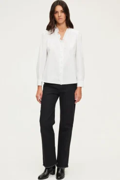 Pablo Chemise en popeline de coton et volants - CALLISTO Blanc Online