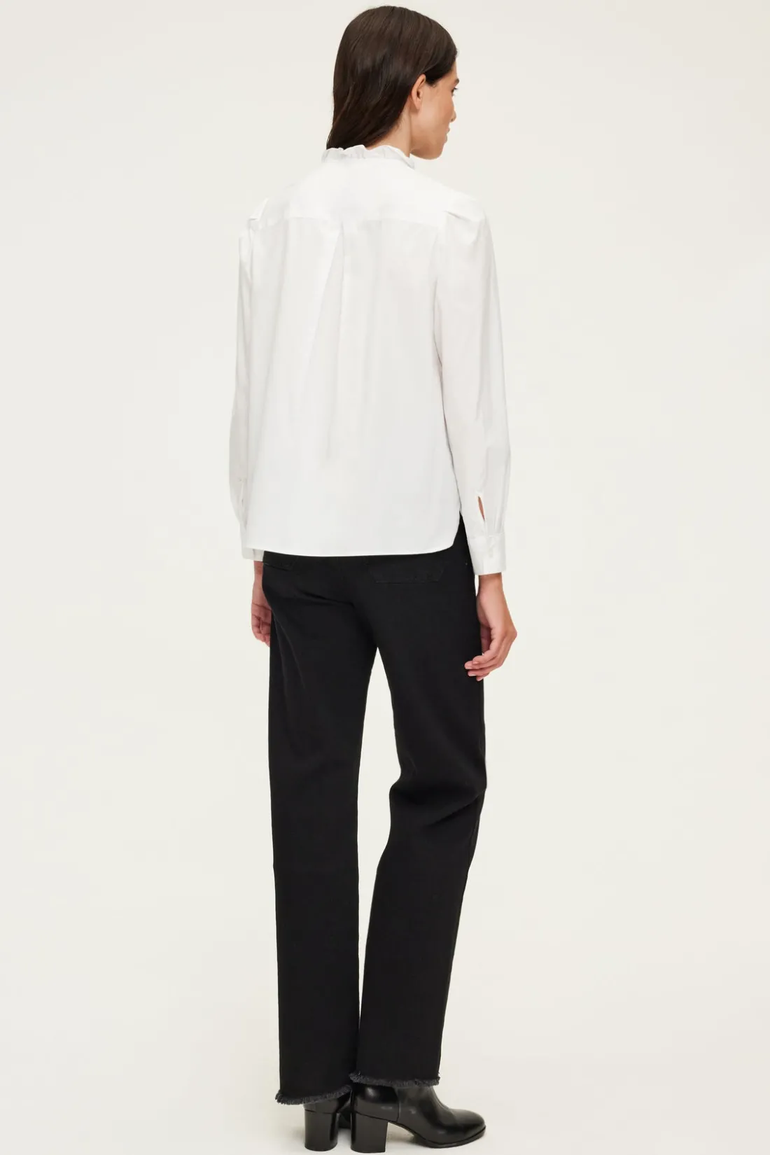 Pablo Chemise en popeline de coton et volants - CALLISTO Blanc Online