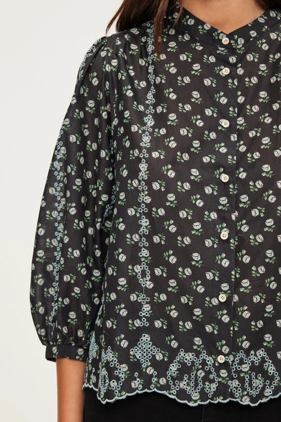 Pablo Chemise imprimée brodée en coton - BABI Noir Store