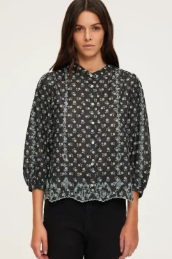 Pablo Chemise imprimée brodée en coton - BABI Noir Store