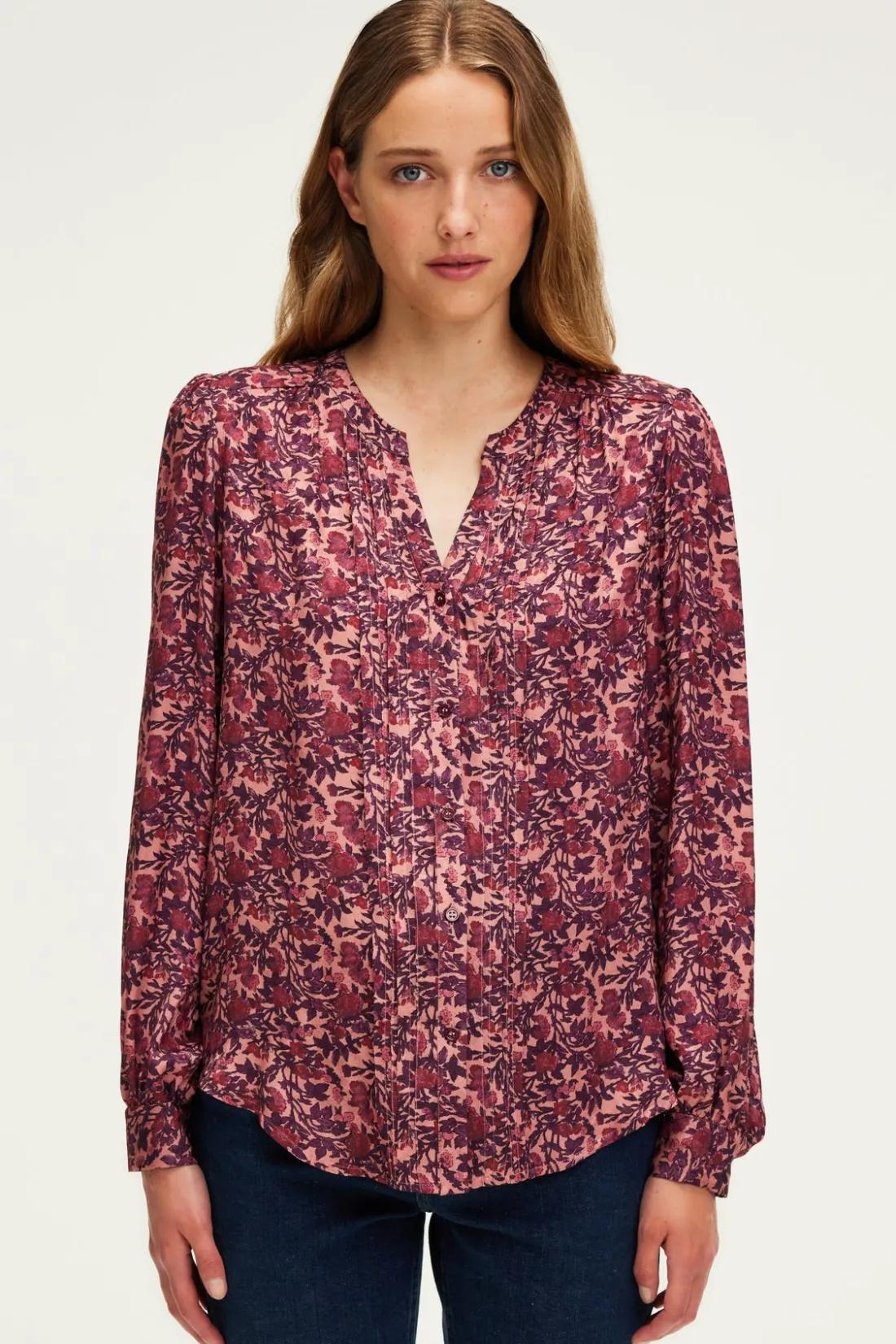 Pablo Chemise jacquard à fleurs - BELISSANDE Rose Discount