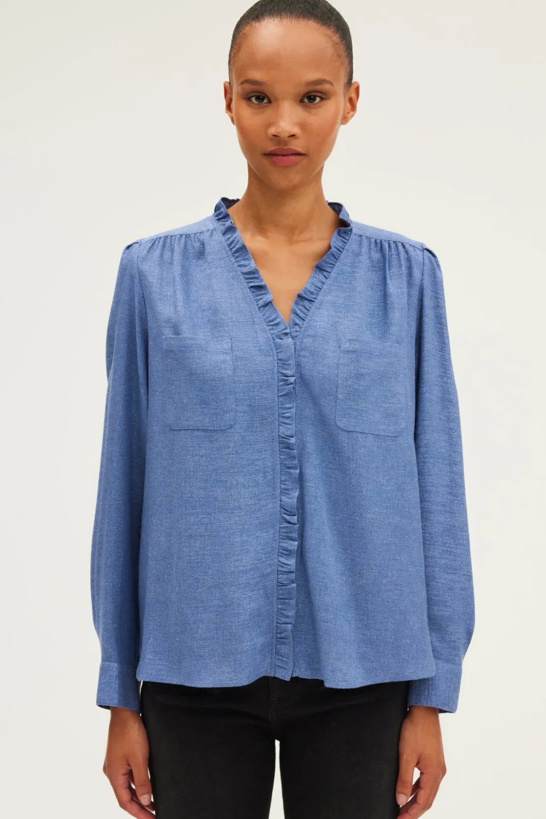 Pablo Chemise lurex à volants - BERWYN Nuage Clearance
