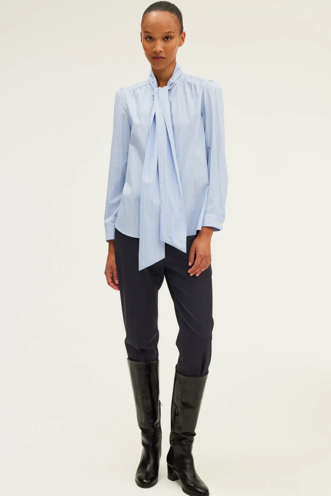 Pablo Chemise rayée à col lavallière - BAGATELLE Nuage New