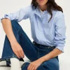 Pablo Chemise rayée à col montant - BAIDY Nuage Flash Sale