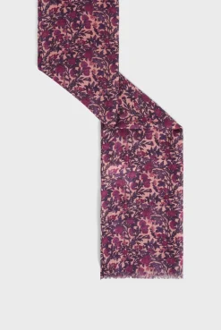 Pablo Echarpe à fleurs en laine et soie - DRINA Rose Best