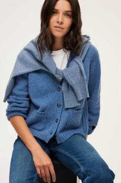 Pablo Gilet bleu chiné à col V - JOZIE Bleuocean Best Sale