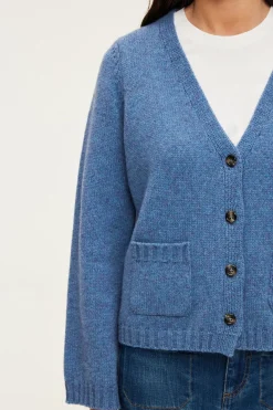 Pablo Gilet bleu chiné à col V - JOZIE Bleuocean Best Sale