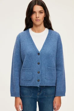 Pablo Gilet bleu chiné à col V - JOZIE Bleuocean Best Sale
