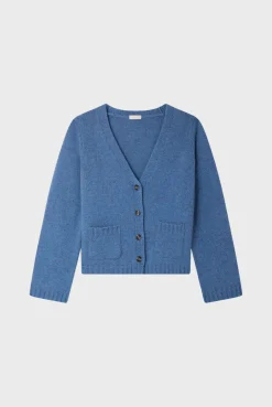 Pablo Gilet bleu chiné à col V - JOZIE Bleuocean Best Sale