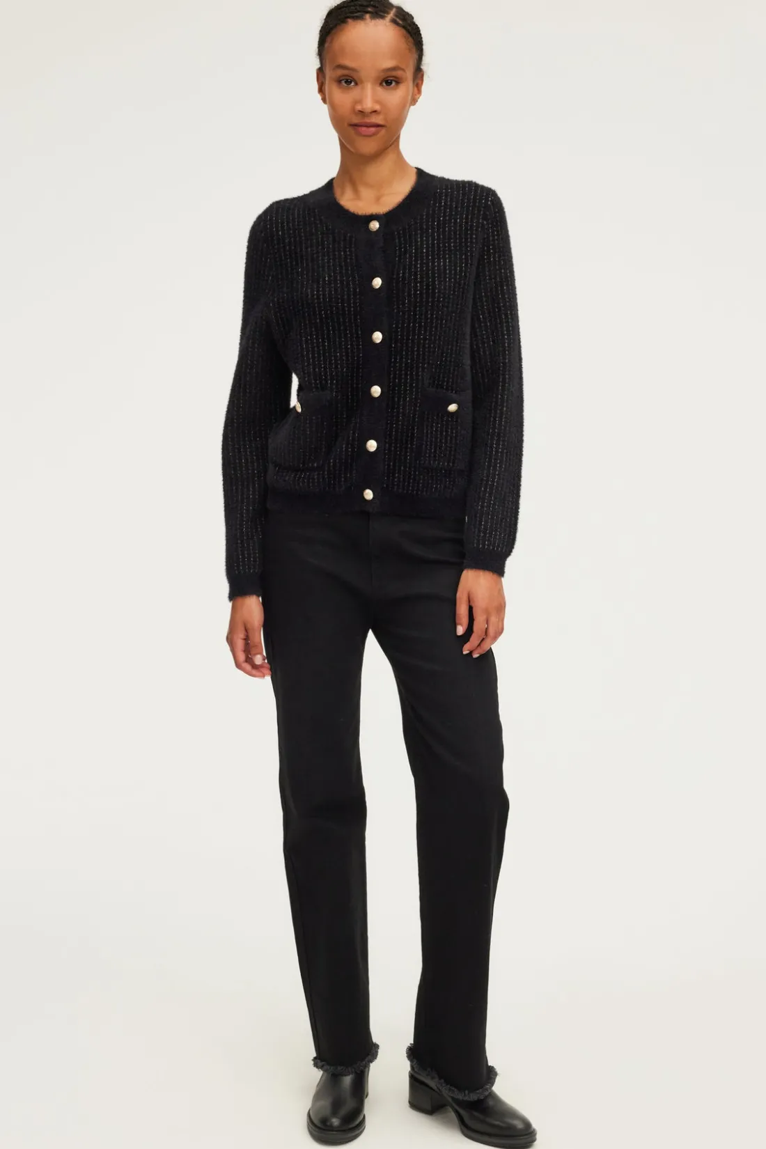 Pablo Gilet chenille et lurex - JACINTHA Noir Sale