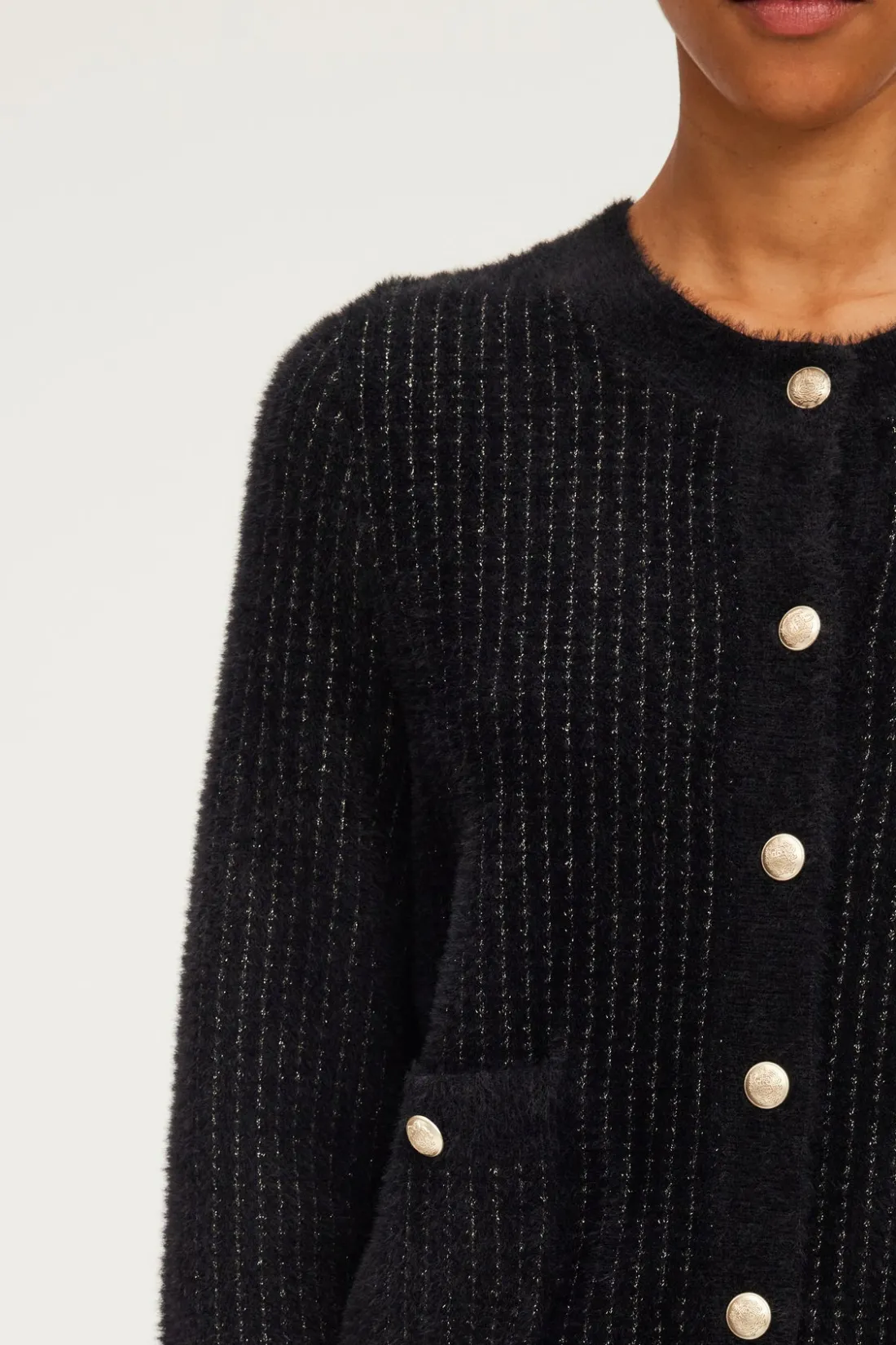 Pablo Gilet chenille et lurex - JACINTHA Noir Sale