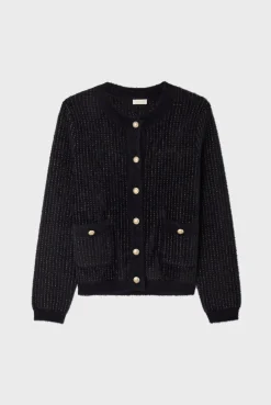 Pablo Gilet chenille et lurex - JACINTHA Noir Sale