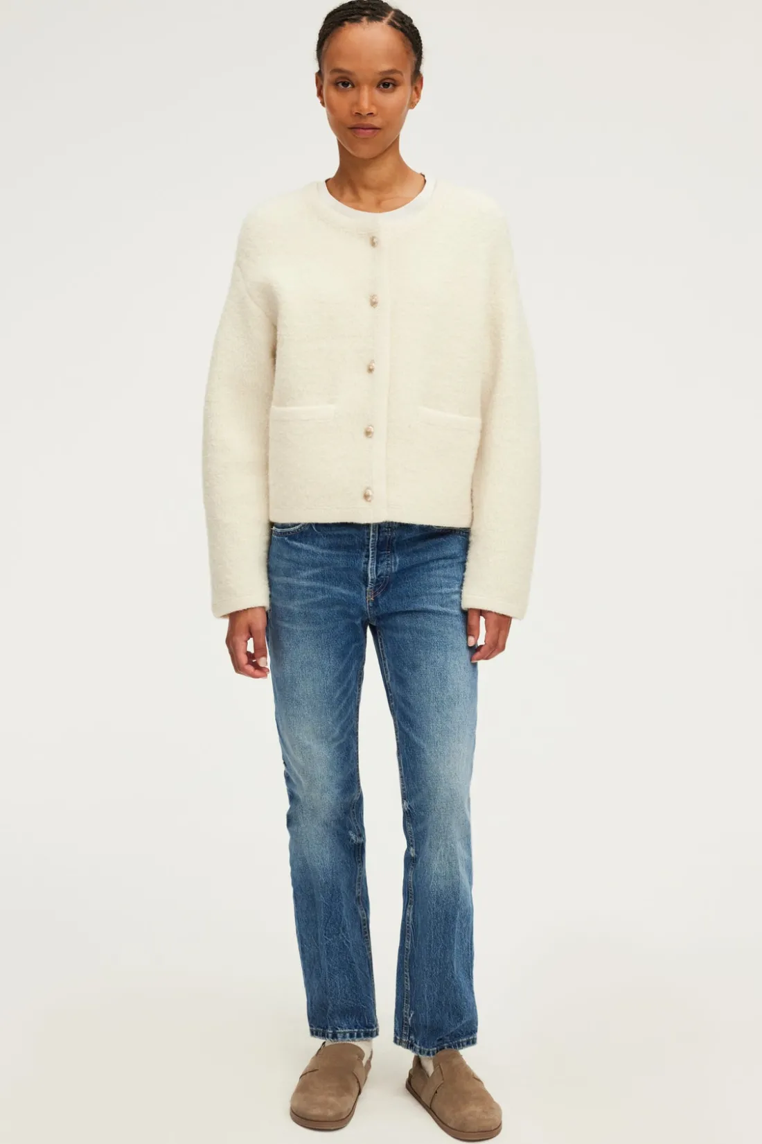 Pablo Gilet écru à boutons dorés - JOURDIE Ecru Clearance