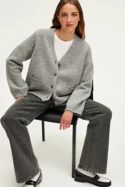 Pablo Gilet gris chiné à col V - JOZIE GrisChiné Clearance